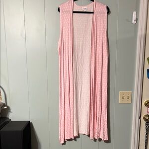 LuLaRoe Joy Pink Vest Lightweight Open-Front